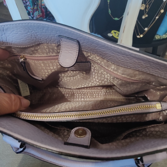 Kate Spade lilac laser cut lattice front shoulder bag with silver hardware - Picture 10 of 16